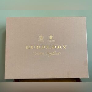 Burberry Tan Box with Gold Lettering